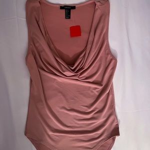 Forever 21 Blush Cowl Neck Bodysuit